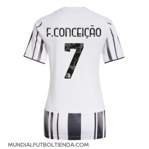 Camiseta Juventus Francisco Conceicao #7 Primera Equipación Replica 2025-26 para mujer mangas cortas